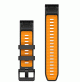 QuickFit 22 Watch Bands, Graphite/Spark Orange Silicone - 010-13392-05 - Garmin